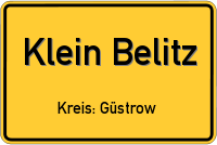 Ortsschild von Klein Belitz