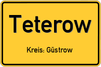 Ortsschild von Teterow