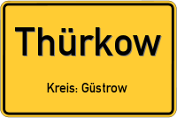 Ortsschild von Thürkow