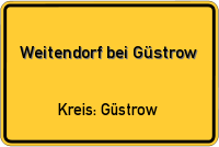Ortsschild von Weitendorf bei Güstrow