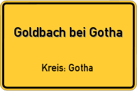 Ortsschild von Goldbach bei Gotha