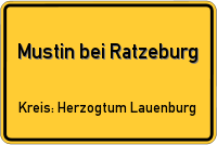 Ortsschild von Mustin bei Ratzeburg