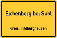 Ortsschild von Eichenberg bei Suhl