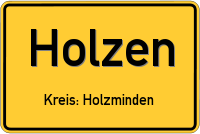 Ortsschild von Holzen, Kreis Holzminden