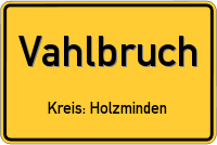 Schild Vahlbruch Kreis: Holzminden