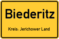 Ortsschild von Biederitz