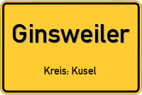 Ortsschild von Ginsweiler