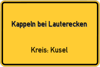 Ortsschild von Kappeln bei Lauterecken