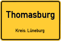 Ortsschild von Thomasburg, Kreis Lüneburg