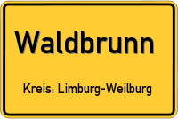 Ortsschild von Waldbrunn (Westerwald)