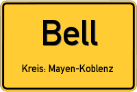 Ortsschild von Bell, Eifel