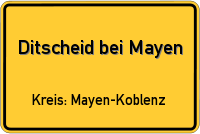 Ortsschild von Ditscheid bei Mayen