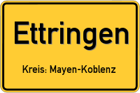 Ortsschild von Ettringen, Eifel