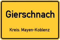 Ortsschild von Gierschnach