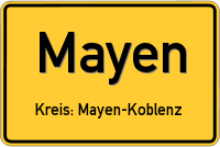 Ortsschild von Mayen