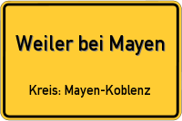 Ortsschild von Weiler bei Mayen