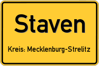 Ortsschild von Staven