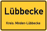 Ortsschild von Lübbecke, Westfalen