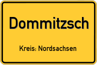 Ortsschild von Dommitzsch