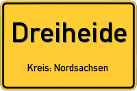 Ortsschild von Dreiheide