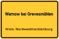 Ortsschild von Warnow bei Grevesmühlen