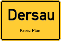 Ortsschild von Dersau, Kreis Plön