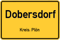 Ortsschild von Dobersdorf, Holstein