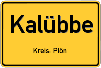 Ortsschild von Kalübbe, Holstein