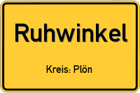 Ortsschild von Ruhwinkel