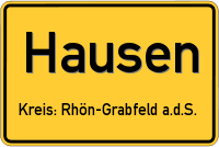Ortsschild von Hausen, Rhön