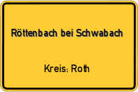 Ortsschild von Röttenbach bei Schwabach