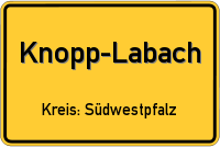 Ortsschild von Knopp-Labach