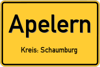 Ortsschild von Apelern