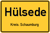 Ortsschild: Hülsede Kreis: Schaumburg