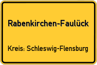 Ortsschild von Rabenkirchen-Faulück