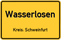 Ortsschild von Wasserlosen