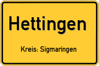 Ortsschild von Hettingen (Kreis Sigmaringen)