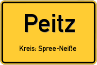 Ortsschild von Peitz