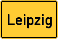 Ortsschild von Leipzig