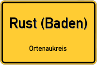 Ortsschild von Rust (Baden)