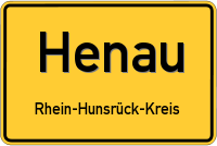 Ortsschild von Henau, Hunsrück