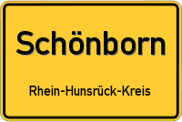 Ortsschild von Schönborn, Hunsrück