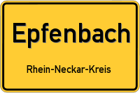 Schild Epfenbach Rhein-Neckar-Kreis