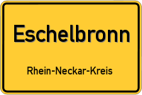 Ortsschild: Eschelbronn Rhein-Neckar-Kreis