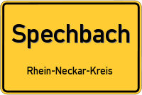 Schild Spechbach Rhein-Neckar-Kreis