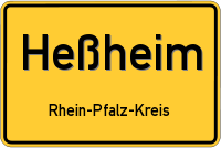 Ortsschild von Heßheim