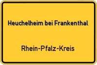 Ortsschild von Heuchelheim bei Frankenthal