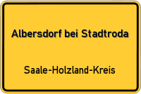 Ortsschild von Albersdorf bei Stadtroda