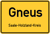 Ortsschild von Gneus