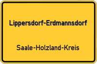 Ortsschild von Lippersdorf-Erdmannsdorf